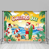 Allenjoy Santa Snowman Hawaiian Summer Christmas Backdrop