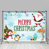 Allenjoy Santa Snowman Penguin Merry Christmas Backdrop