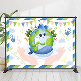 Allenjoy Save Planet Hands Animal Earth Day Backdrop