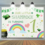 Allenjoy Shamerock Is Turning 1 Rainbow Birthday Backdrop