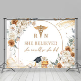 Allenjoy She Believed Floral Graduation Backdrop Girl