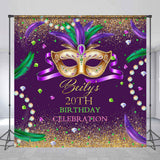 Allenjoy Shining Jewelries Mask Custom 20Th Birthday Backdrop