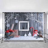 Allenjoy Shiny Tree Snowflake Snowman Wooden Christmas Backdrops