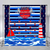 Allenjoy Ship Lighthouse Ahoy Custom Baby Shower Backdrop