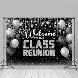 Allenjoy Silver Balloon Black Class Reunion Party Backdrop