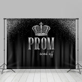 Allenjoy Silver Black Crown Diamonds Graduation Backdrop