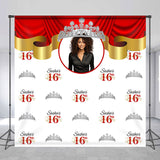 Allenjoy Silver Crown Custom Photo Birthday Repeat Backdrop