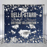 Allenjoy Silver Diamond Light Blue Custom Birthday Backdrop