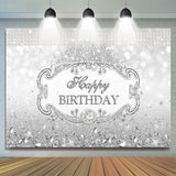 Allenjoy Silver Diamond Royal Crown Princess Birthday Backdrop