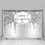 Allenjoy Silver Diamonds Sparkle Backdrop Wedding Party