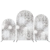 Allenjoy Silver Sequin Sparkling Party Arch Backdrop Kit