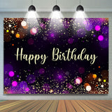 Allenjoy Simple Black Bokeh Glitter Happy Birthday Backdrop