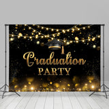 Allenjoy Simple Dark Bokeh Lights Graduation Party Backdrop