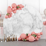 Allenjoy Simple Grey White Marble Round Birthday Backdrop