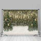 Allenjoy Simple Lighting Bokeh Snowy Happy Holiday Backdrop