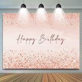 Allenjoy Simple Pink Glitter Happy Birthday Backdrop Girl