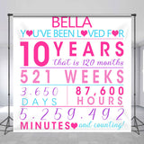 Allenjoy Simple Pink Heart Number Custom Anniversary Backdrop