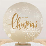 Allenjoy Simple White Snowflake Round Merry Chrismas Backdrop