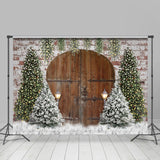 Allenjoy Simple Xmas Tree Wooden Light Holiday Backdrop