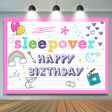 Allenjoy Sleepover Happy Birthday Party Backdrops Girls