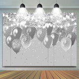 Allenjoy Sliver Bokeh Glitter Balloons Happy Birthday Backdrop