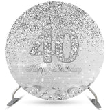 Allenjoy Sliver Themed Happy 40Th Birthday Circle Backdrop