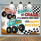 Allenjoy Smash Crash Truck Bash Birthday Backdrop Boys