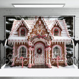 Allenjoy Snow Candy House Christmas Backdrop Photography