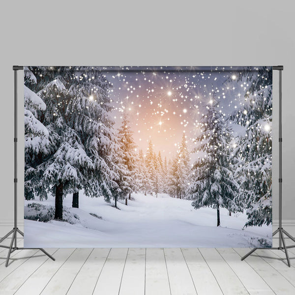 Allenjoy Snow Landscape Pine Tree Forest Winter Backdrop – Allenjoy Studio