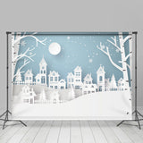 Allenjoy Snow Scenery Papercut Style Backdrop Photo Shoot