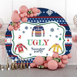 Allenjoy Snowflake And Sweater Happy Birthday Circle Backdrop