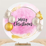 Allenjoy Snowflake Light Pink Round Merry Chrismas Backdrop