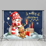 Allenjoy Snowman Elk Candle Merry Christmas Photo Backdrop