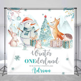 Allenjoy Snowman Winter Onederland Custom Birthday Backdrop