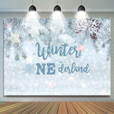 Allenjoy Snowy Bokeh Christmas Themed Winter Onederland Backdrop