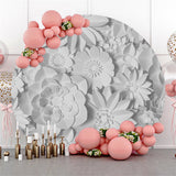 Allenjoy Solid White Paper Flower Round Backdrop Birthday