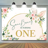 Allenjoy Some Bunny Ears Floral Girls 1St Birthday Backdrop