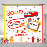 Allenjoy Sound Alarm Firefighter Custom 4Th Birthday Backdrop