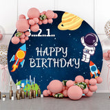 Allenjoy Space Rocket Saturn Earth Circle Birthday Backdrop