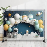 Allenjoy Spaceman Plant Cloud Balloons 1St Birthday Backdrop