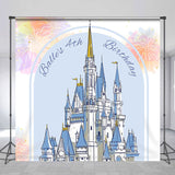 Allenjoy Sparkle Blue Castle Customized 4Th Birthday Backdrop