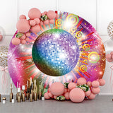 Allenjoy Sparkle Crystal Ball Round Backdrop Disco Party