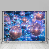 Allenjoy Sparkling Balls Bokeh Light Blue Dance Backdrop