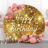 Allenjoy Sparkling Dots Disco Style Round Birthday Backdrop