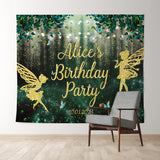 Allenjoy Sparkling Elf Leaves Bokeh Custom Birthday Backdrop