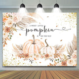 Allenjoy Sparkling Floral Pumpkins Backdrop Baby Shower