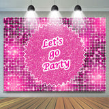 Allenjoy Sparkling Sequin Pink Lets Go Party Backdrop Girls