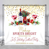 Allenjoy Spirits Bright Cocktail Custom Christmas Backdrop