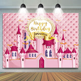 Allenjoy Splendid Pink Fairy Castle Princess Birthday Backdrop