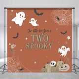 Allenjoy Spooky Brown Custom Halloween 2Nd Birthday Backdrop